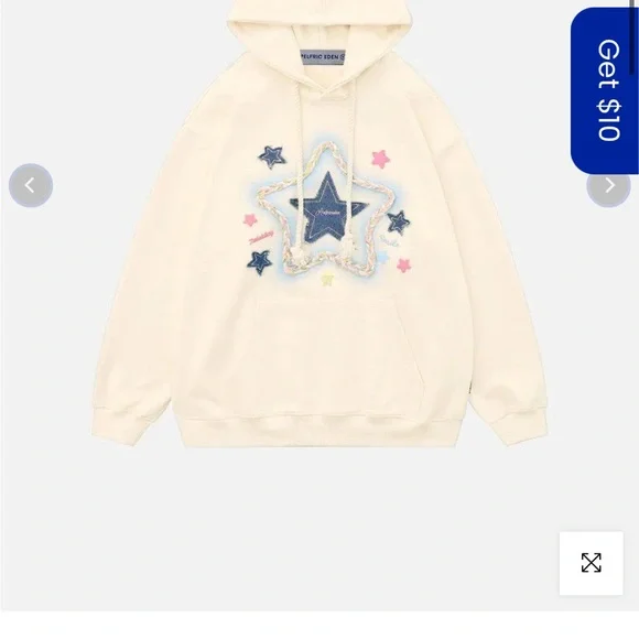 Aelfric Eden Cream Star Hoodie size Medium - Picture 4 of 4